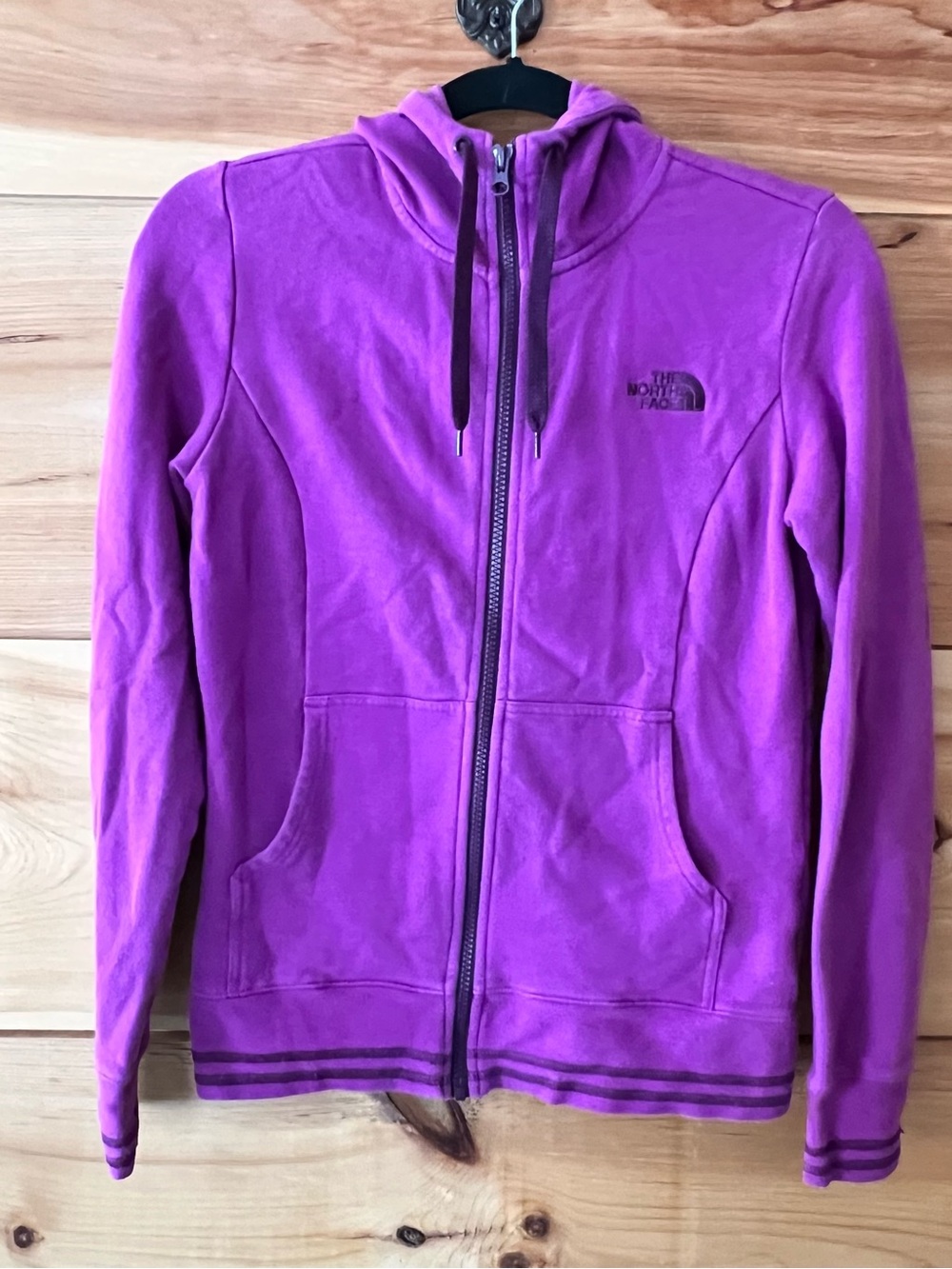 The North Face Purple Full-Zip Hoodie Jacket, Sporty Athletic Cabincore Casual
